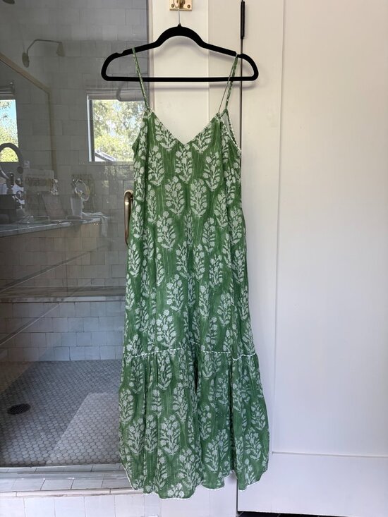 Juliet Dunn London Dresses & Skirts - Juliet Dunn London 1 Green White Floral Maxi Sundress Spaghetti Strap